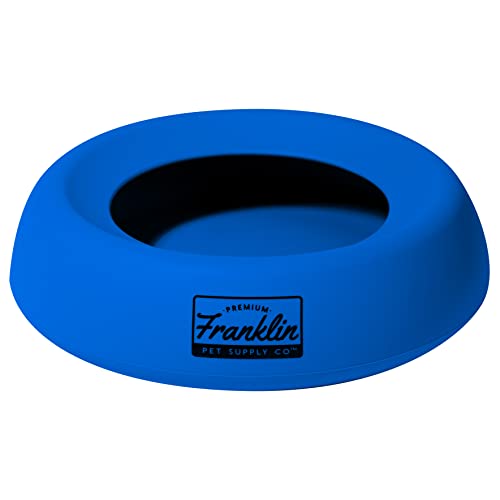 Franklin Pet Supply Travel Pet Silicon Bowl 27oz. – No Spill – BPA Free – Splash Proof – for Water and Food – Travel Smart Design – Portable Car Design – for Larger Dogs,Blue