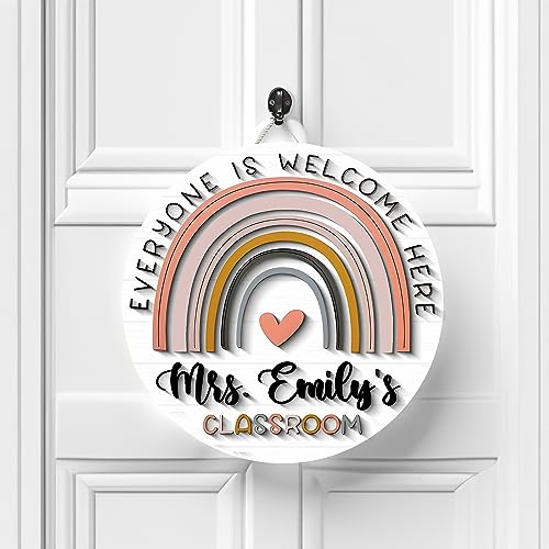 Personalized Teacher Name Door Sign 8" 10" 12" 14", Teacher Gifts, Teacher Back To School Gift, Classroom Door Hanger, Teacher Sign, Classroom Welcome Sign (210)