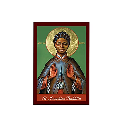 Saint Josephine icon, Handmade Greek Orthodox icon of St Josephine Margaret Bakhita, Byzantine art wall hanging wood plaque, religious gift