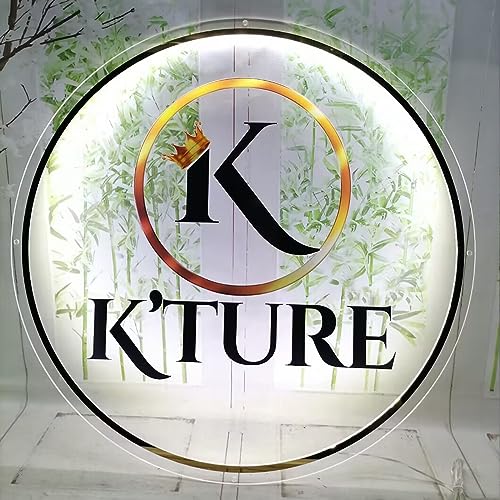 Backlit Illuminated Sign, Business Neon Lights Mirror Logo Sign, Floating Acrylic Business Sign, Personalized LED Customize Logo for Retail Outlets, Restaurants, Offices, Hair Studio Sign