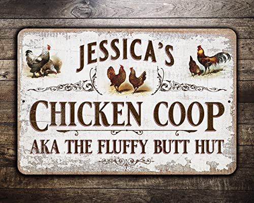 Custom Chicken Coop Sign, Vintage Design, Personalized (8 x 12)