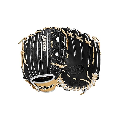 Wilson 2024 A2000 PF50SS 12.25” Outfield Baseball Glove - Left Hand Throw, Black/Blonde/White