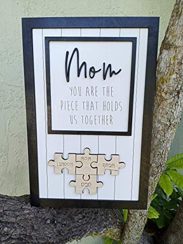 Mother's Day Gift - Mother's day Puzzle Kids Name Personalized MOM WITH KIDS NAMES PLAQUE/MOM SIGN WITH KIDS NAMES - GIFTS FOR MOMS