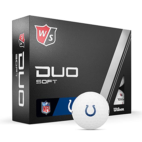 WILSON Staff 2023 Duo Soft NFL Golf Balls - 12 Balls, White, Indianapolis Colts