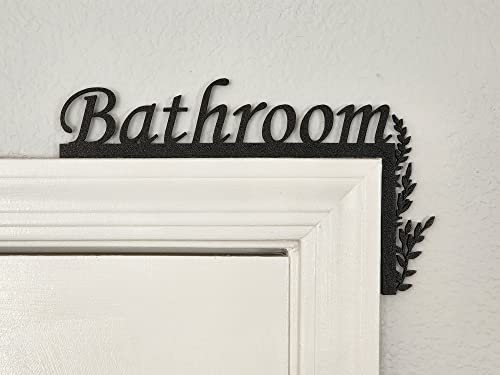 Bathroom Door Topper | Over The Door Sign | Bathroom Sign | Airbnb Sign (Right Side Black)