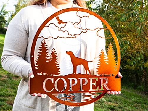 Custom Dog Decor | Metal Dog Sign | Dog Lovers Wall Art | Indoor Outdoor Home Decor | Dog Name Sign | Pet Dog Sign | Hunting Dog Custom Sign