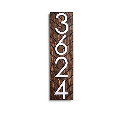 Chesapeake Vertical Address Plaque for your House, Modern Vertical House Numbers Sign for Outside Home, House Address Numbers, Waterproof, Customize Your Address With 1 to 5 Numbers