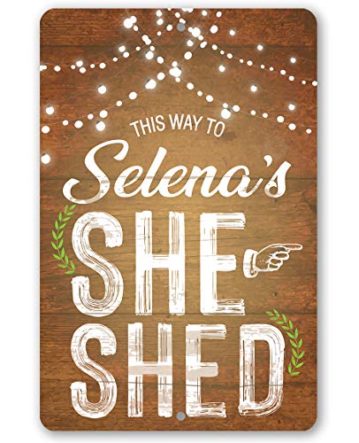 She Shed Sign - Personalized - She Shed Directional - Metal Sign - Indoor/Outdoor Shed Art - She Shed Decor Gift, Birthday Gifts for Women, Metal Shed Signs, She Shed Decorations