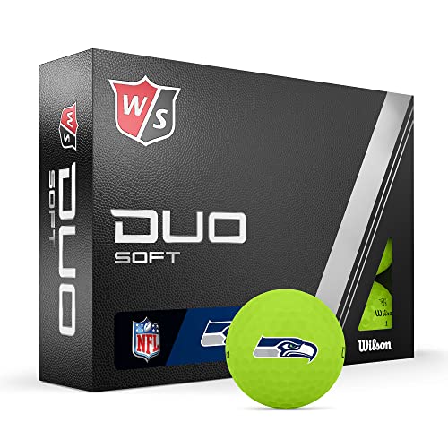 WILSON Staff 2023 Duo Soft NFL Golf Balls - 12 Balls, Green, Seattle Seahawks