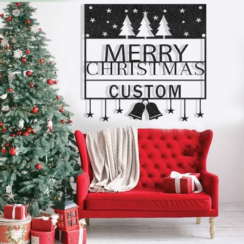 Custom Metal Signs Christmas Tree Metal Name Sign Metal Wall Art Wall Decor Metal Wall Art Last Name Sign Family Name Sign Personalized Wedding Gift Fire Pit Sign Outdoor Decor Cabin Sign