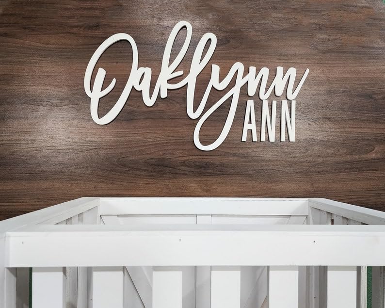 Custom Nursery Name Sign, Personalized with First and Middle Name, Baby Nursery Decor