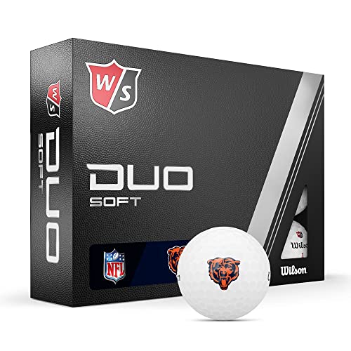 WILSON Staff 2023 Duo Soft NFL Golf Balls - 12 Balls, White, Chicago Bears