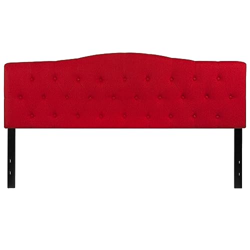 Flash Furniture Cambridge Tufted Upholstered King Size Headboard in Red Fabric