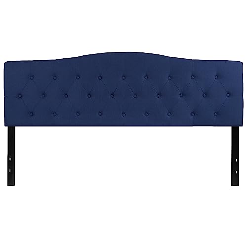 Flash Furniture Cambridge Tufted Upholstered King Size Headboard in Navy Fabric