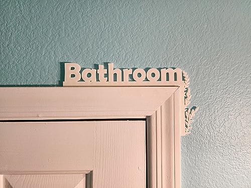 Bathroom Door Topper | Over The Door Sign | Bathroom Sign | Airbnb Sign | Home Decor (Right Side White)