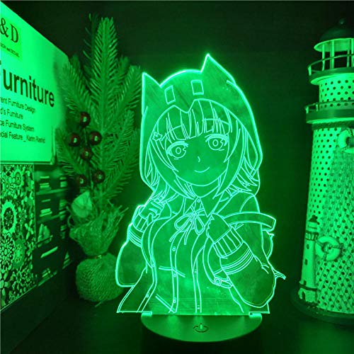 Beautiful Gift 3D nightlight Illusion lamp,Chiaki Nanami Led Anime Lamp Illusion Lighting Color Changings Lampara for Boys and Girls(Remote Control)