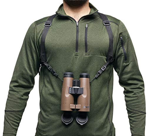 Bushnell Binocular Harness - Comfortable and Secure Hands-Free Binocular Holder - Adjustable and Lightweight for Outdoor Activities
