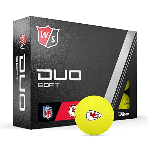 WILSON Staff 2023 Duo Soft NFL Golf Balls - 12 Balls, Yellow, Kansas City Chiefs