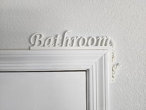 Bathroom Door Topper | Over The Door Sign | Bathroom Sign | Airbnb Sign (Right Side White)