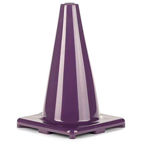 Champion Sports 12" High Visibility Flexible Vinyl Cone for Athletics and Social Distancing, Purple