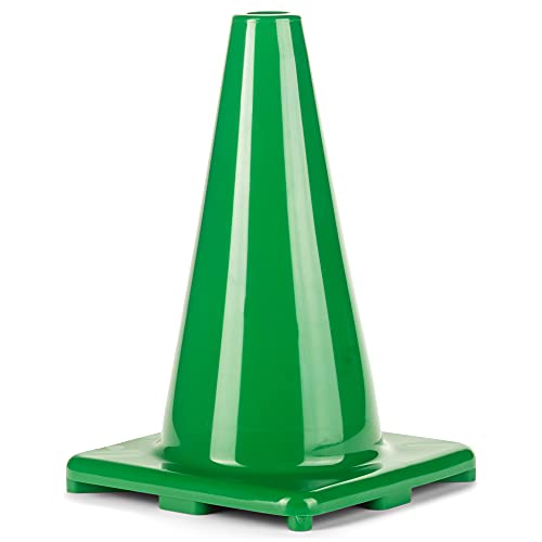 Champion Sports 12" High Visibility Flexible Vinyl Cone for Athletics and Social Distancing, Green