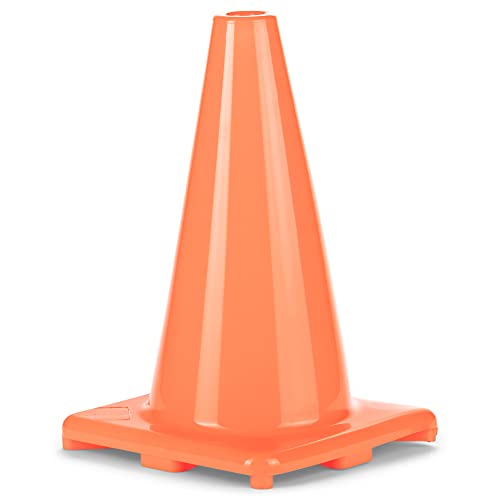 Champion Sports 12" High Visibility Flexible Vinyl Cone for Athletics and Social Distancing, Orange