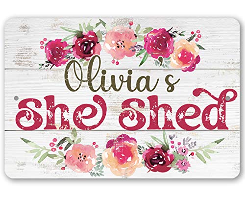 She Shed Sign - Personalized She Shed - Metal Sign - Indoor/Outdoor Shed Art - She Shed Decor Gift, Funny Birthday Gifts for Women, Metal Shed Signs, She Shed Decorations, Christmas Presents for Women