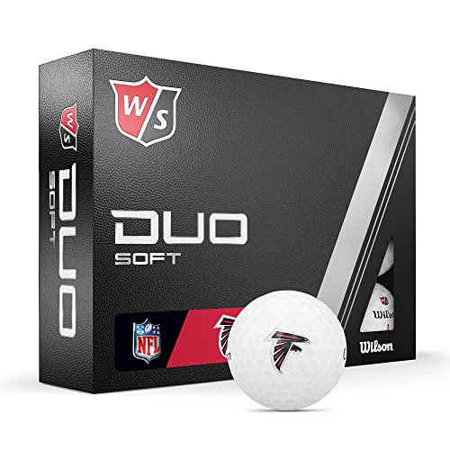 WILSON Staff 2023 Duo Soft NFL Golf Balls - 12 Balls, White, Atlanta Falcons