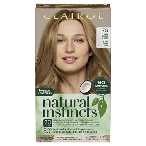 Clairol Natural Instincts Demi-Permanent Hair Dye, 7G Dark Golden Blonde Hair Color, Pack of 1