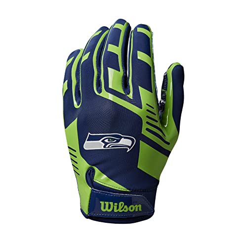 Wilson NFL Stretch Fit Football Gloves - Adult, Seattle Seahawks