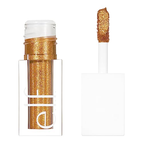 e.l.f., Liquid Glitter Eyeshadow, Long Lasting, Quick-Drying, Opaque, Gel-Based Formula, Creates High-Impact, Multi-Dimensional Eye Looks, 24K Gold, 0.10 Fl Oz