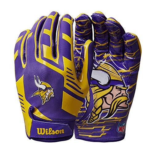 Wilson NFL Stretch Fit Football Gloves - Adult, Minnesota Vikings