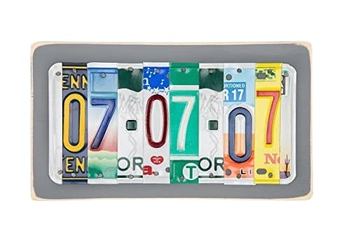 10th Anniversary Tin and Aluminum License Plate Wedding Date Sign Gift Idea for Husband or Wife