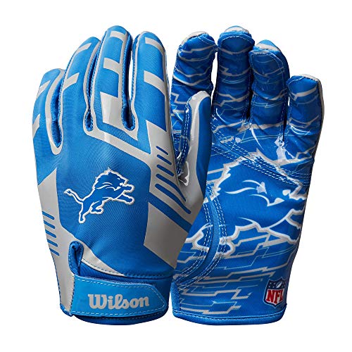 Wilson NFL Stretch Fit Football Gloves - Adult, Detroit Lions