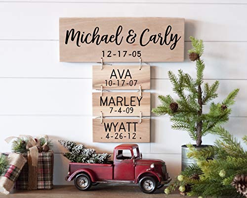 Family Names Wood Sign | Anniversary Gifts | Wedding Gifts | Personalized for you | Family Established Gift for Her