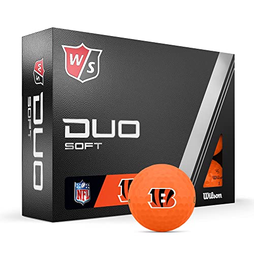 WILSON Staff 2023 Duo Soft NFL Golf Balls - 12 Balls, Orange, Cincinnati Bengals