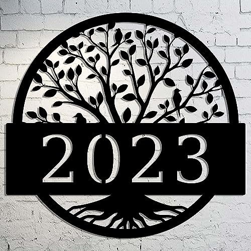 Tree Of Life Metal Wall Art Address Plaque,Custom House Address Plaques Sign, Address Numbers For Houses, Address Plaques for House, Front Door Outdoor Address Plaques Signs, Housewarming Gift