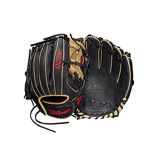 Wilson 2022 A700 11.5" Infield Baseball Glove - Black/Blonde/Red, Right Hand Throw