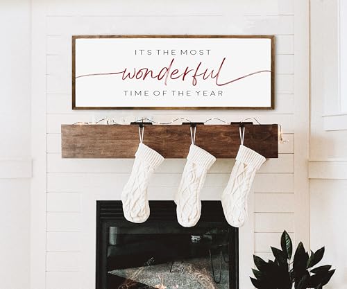 20x48 inches., It's the most wonderful time of the year | Christmas decor | Christmas room decor | Christmas wall decor | Farmhouse Christmas decor