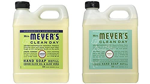 MRS. MEYER'S CLEAN DAY Liquid Hand Soap Variety Pack (Lemon Verbena + Basil)