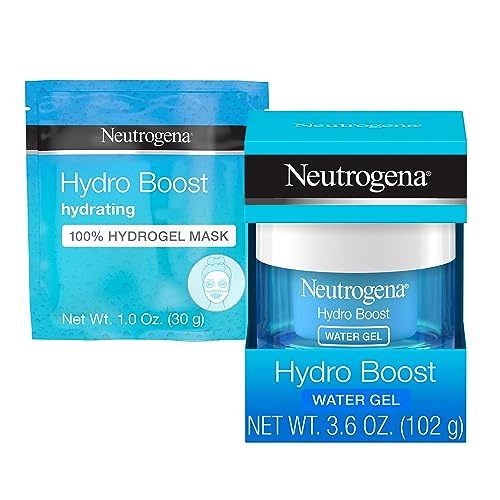 Neutrogena Hydro Boost Face Moisturizer with Hyaluronic Acid for Dry Skin, Oil-Free and Non-Comedogenic Water Gel Face Lotion and Hydrating Gel Facial Mask, Extra Large Value Size 3.6 oz