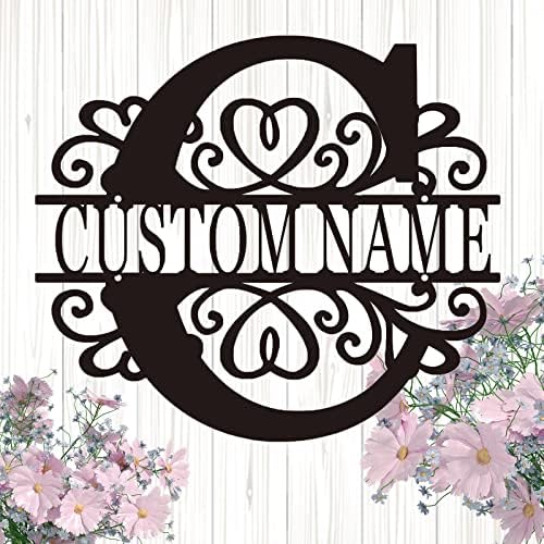 Custom Name Metal Signs Personalized Valentine's Day Gifts Metal Wall Art Split Custom Letter Monogram Indoor and Outdoor Wall Decor Personalized Wedding Gifts Anniversary Gifts