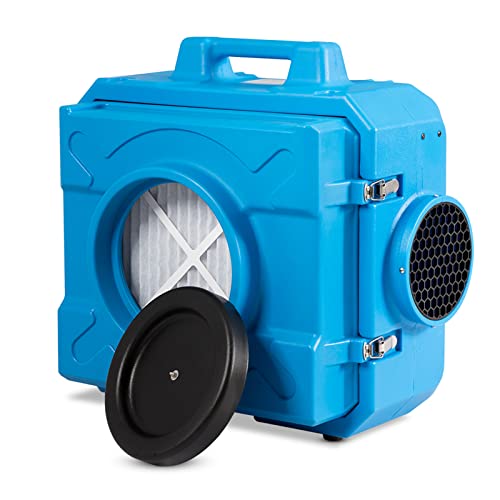 COSTWAY Industrial Commercial Air Scrubber, Heavy Duty Air Purifier, Air Machine for Water Damage Restoration Fire Disaster Interior Decoration, Air Filtration System Air Cleaner (Blue)