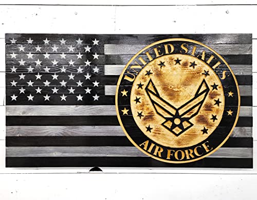 USAF - Handmade Wooden American Flag - Military Edition - Cedar Sense