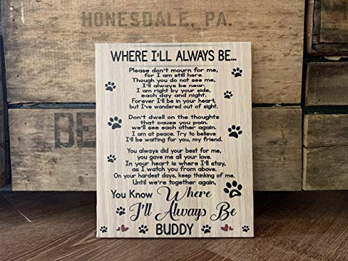 Dog Memorial Personalized Canvas, Remembering A Man's Best Friend, Personalize With Pet Name, Rainbow Bridge, Loss of Puppy