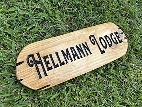 Engraved Wood Outdoor Rustic Sign for Cabin (10" x 26" Inches)