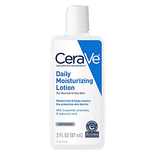 CeraVe Daily Moisturizing Lotion | 3 Ounce | Face & Body Lotion for Dry Skin with Hyaluronic Acid | Fragrance Free