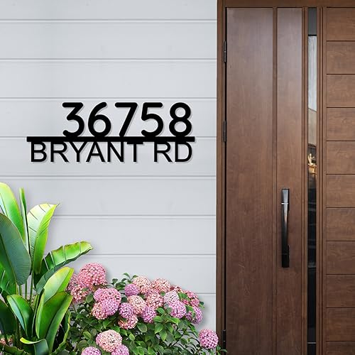 Custom Address Sign, Personalized Metal House Number Sign with Street Name Sign, Address Numbers for House, Address Plaque Metal Decor, Housewarming Gift