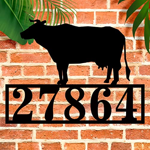 Cow House Numbers for Outside, Address Numbers for Houses, Personalized House Number Cow Sign