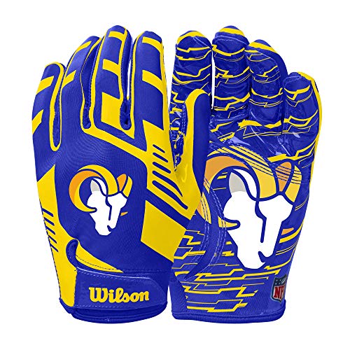 Wilson NFL Stretch Fit Football Gloves - Adult, Los Angeles Rams